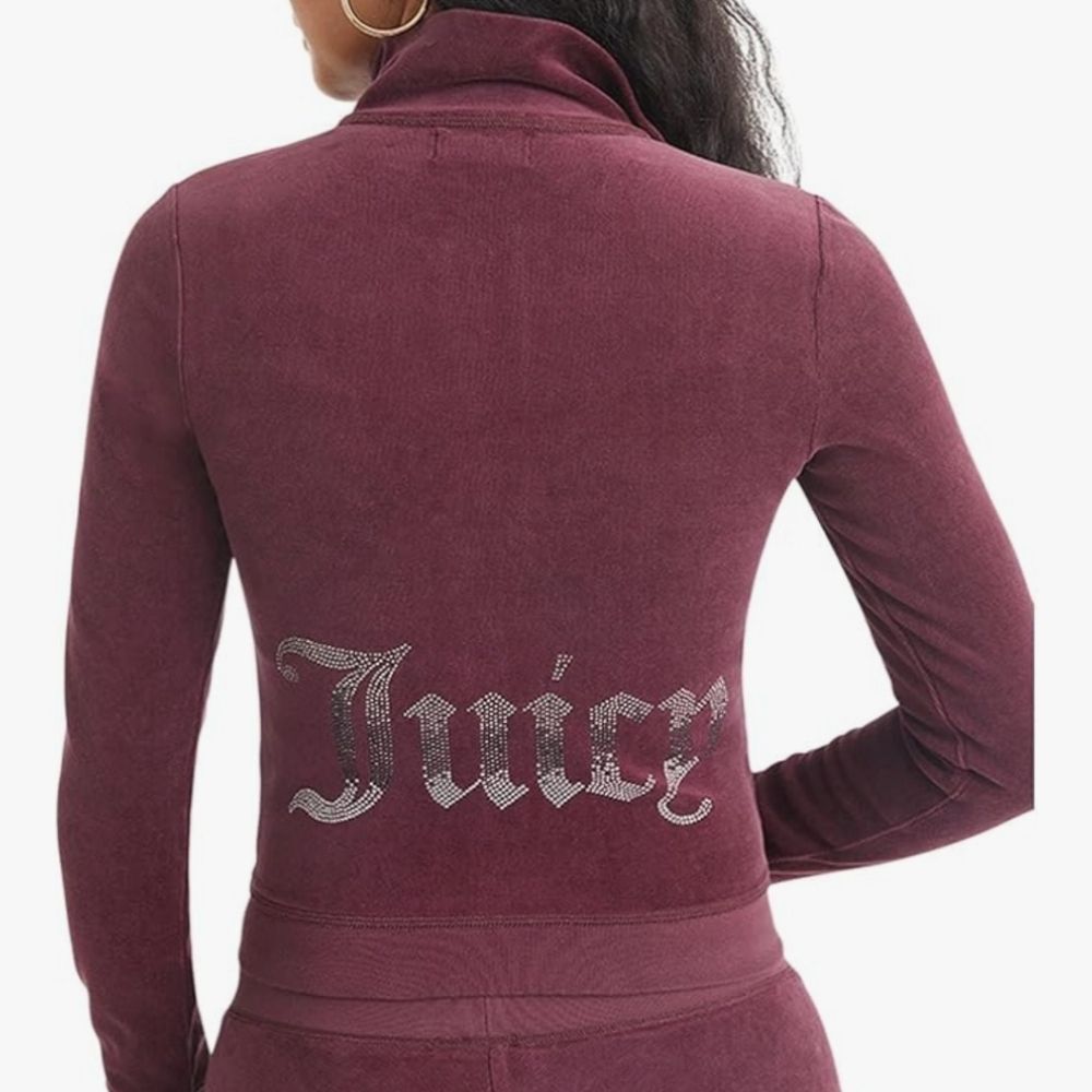 Juicy Couture Heritage Velour Track Jacket Medium Purple NWT Y2K Baddie Cozy